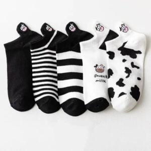 5 paires de chaussettes pour femmes mignonnes chaussettes.