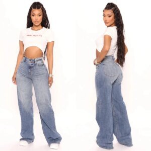 2022 Nouveau Y2K Taille Haute Baggy Jeans Pour Femmes Mode adt Denim Large Jambe Pantalon Casual Femme Vêtements XS-XL DstressShipping