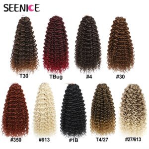 22 pouces Marshmallow Afro Curl Crochet cheveux synthétique tresse Kinky Curly tresses Extensions de cheveux Ombre Blonde pour femmes noires