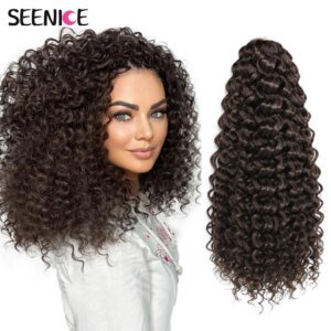 22 pouces Marshmallow Afro Curl Crochet cheveux synthétique tresse Kinky Curly tresses Extensions de cheveux Ombre Blonde pour femmes noires