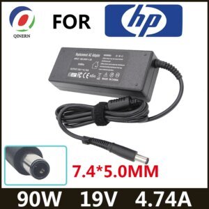 Adaptateur de chargeur d’ordinateur portable pour HP Probook 7.4 s 5.0 s 4440S 4535S 6470b 6475b 6570b Pavilion DV3 DV4 DV5 DV6, 19V, 90W, 4530x4540mm